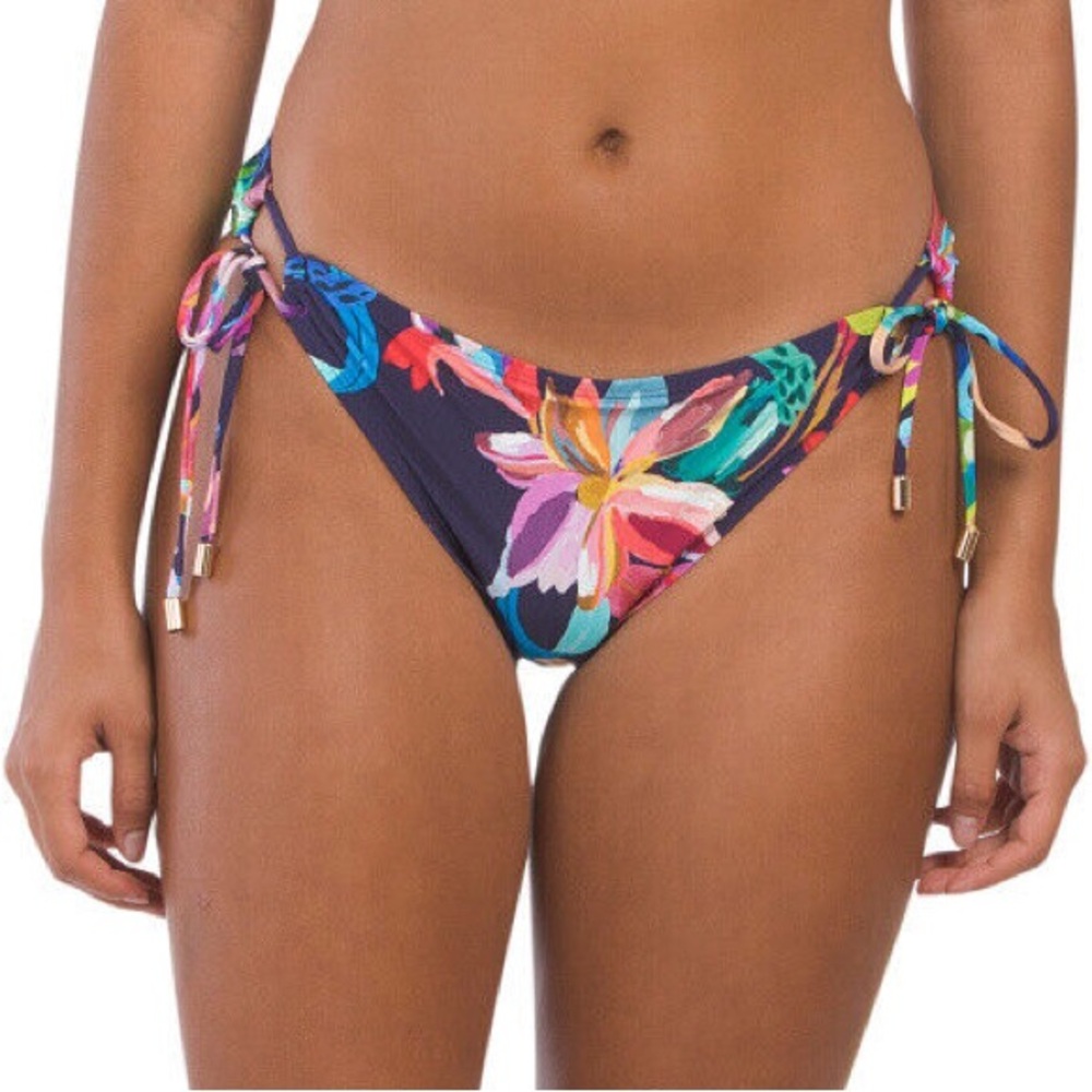 LA BLANCA By The Sea Side Tie Hipster Swimsuit Bottom in Indigo Size 14 NWT